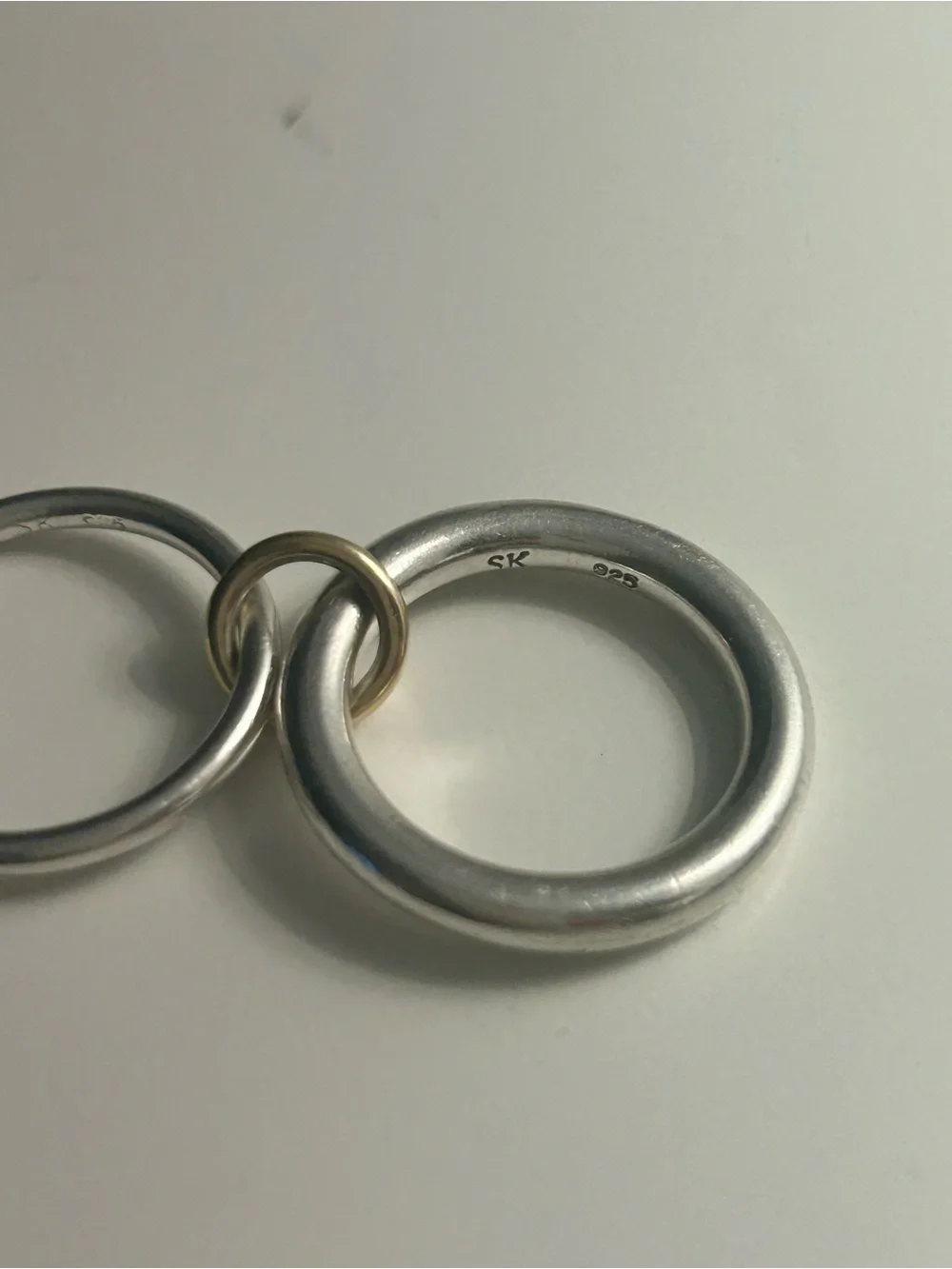 Spinelli Kilcollin Sterling Silver Interlocking Ring Set with 18k Gold interlock